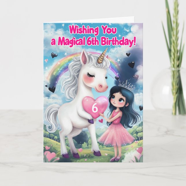 Lycklig 6e födelsedag kort (Framsida)