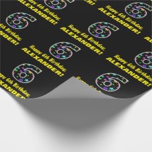 Lycklig 6e födelsedag, Roligt Färgfläckar Mönster 