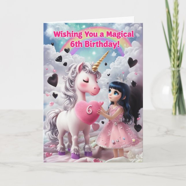 Lycklig 6e födelsedagskort kort (Framsida)