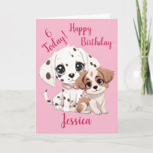 Lycklig 6e Hund Rosa av dagsljud av kutpuppy Kort