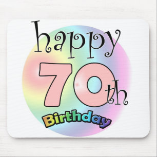 Lycklig 70-årsdag (roze) musmatta