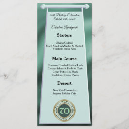 Lycklig 70:e födelsedag Grönt Glitter Foil Menu Meny