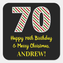 Lycklig 70:e födelsedagen och God jul, anpassat na