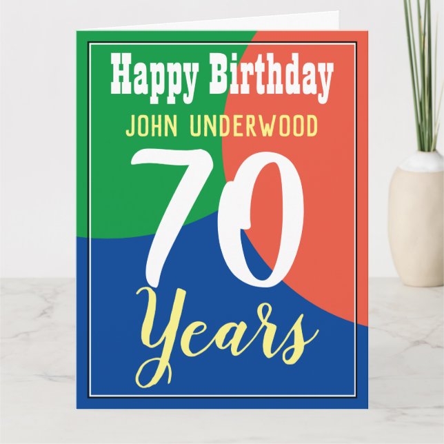 Lycklig 70:e födelsedagskortet kort (Framsida)