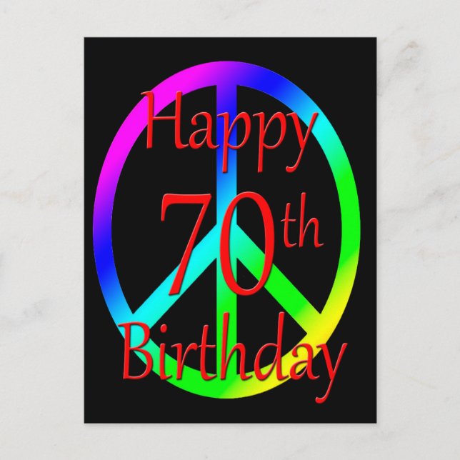 Lycklig 70:e födelsedagsvykort vykort (Framsida)