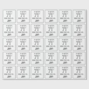 LYCKLIG 71:A BIRTHDAY; Art Deco Stil; eget namn Presentpapper