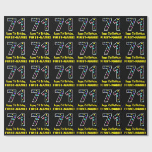 Lycklig 71:a födelsedagen, Roligt Colorful Stars M Presentpapper