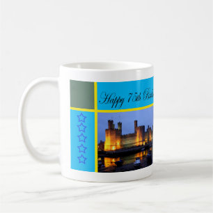 Lycklig 75:e Birthday Caernarfon Castle Kaffemugg