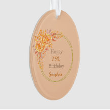 Lycklig 75:e Birthday Grandma Guld Geometric Ram