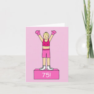 Lycklig 75:e födelsedag Dam Boxer vid Rosa Kort
