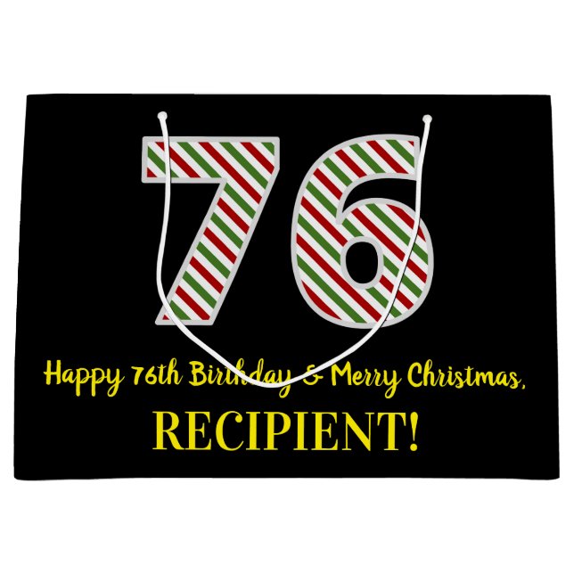 Lycklig 76:e födelsedagen och God jul, anpassat na (Framsidan)