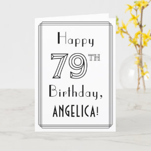 Lycklig 79:e födelsedagen, Art Deco Stil w/ eget n Kort