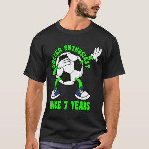 Lycklig 7 Birthday 7 Year Old Dabbing Soccer 7:e B T Shirt
