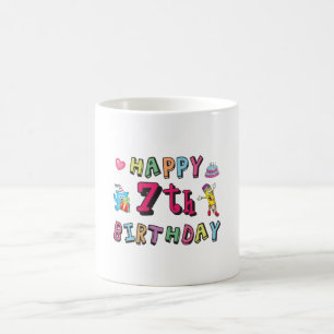 Lycklig 7:e 7-årsjubileum önskemål kaffemugg