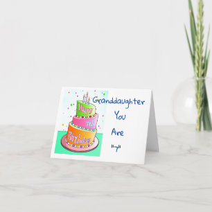LYCKLIG **7:e** BIRTHDAG **GRANDDAUGHTER** Kort