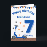 Lycklig 7:e Birthday Grandson Kort<br><div class="desc">Ett färglöst födelsedagskort för 7-åringar farson!</div>