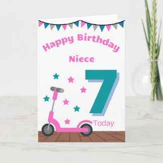 Lycklig 7:e Birthday Niece Kort