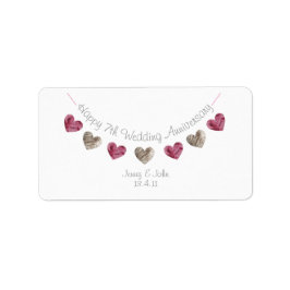 Lycklig 7:e Bröllop-årsjubileum för ylle Adressetikett