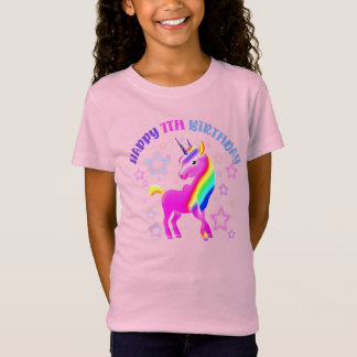 Lycklig 7:e födelsedag Neon Unicorn T-shirt