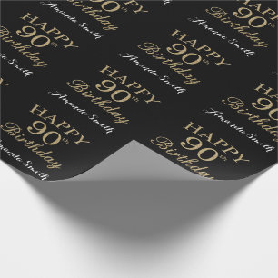 Lycklig 80:e födelsedag Guld Glitter Wrapping Pap Presentpapper