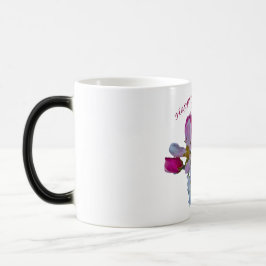 Lycklig 80:e födelsedagen Nanna. Speciella Blommig Magisk Mugg