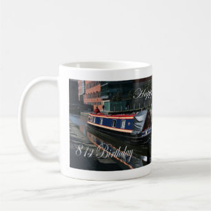 Lycklig 81:a födelsedagsbåt kaffemugg