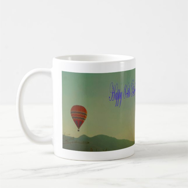 Lycklig 84:e födelsedag Luftballong Kaffemugg (Vänster)