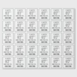 LYCKLIG 87:E BIRTHDAY; Art Deco Stil; eget namn Presentpapper