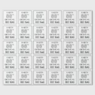 LYCKLIG 88:E BIRTHDAY; Art Deco Stil; eget namn Presentpapper