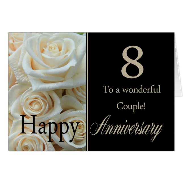 Lycklig 8:e årsdagen ro hälsningskort (Framsidan Horizontal)