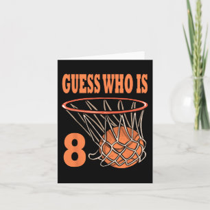 Lycklig 8:e födelsedag 8:e året gammal basket 8:e kort