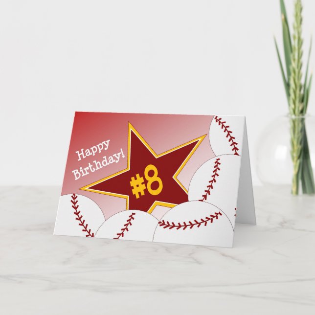 Lycklig 8:e födelsedagen, Softball Star! Kort (Framsida)