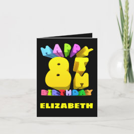 Lycklig 8:e födelsedagskortet helgkort