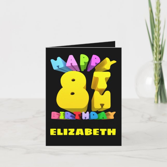 Lycklig 8:e födelsedagskortet helgkort (Framsida)