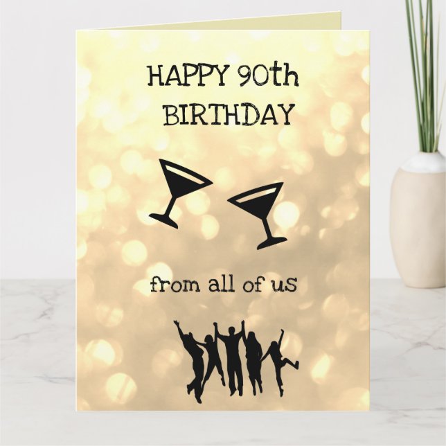 Lycklig 90:e födelsedag från allihop kort (Framsida)