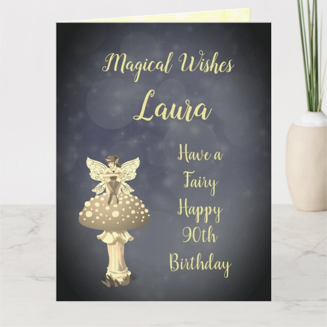 Lycklig 90:e födelsedag Hälsning Kort (Framsida)