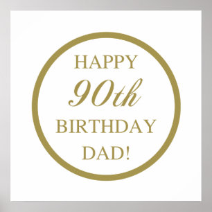 Lycklig 90:e födelsedag Pappa Poster