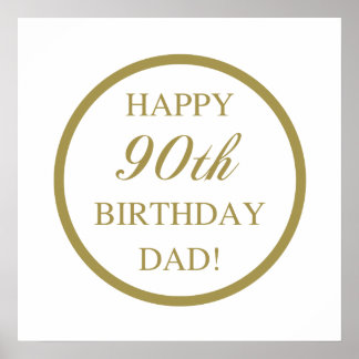 Lycklig 90:e födelsedag Pappa Poster