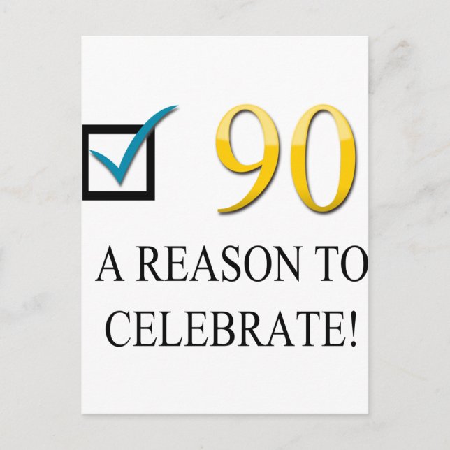 Lycklig 90:e födelsedag vykort (Framsida)
