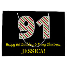 Lycklig 91:a födelsedag och God jul, eget namn