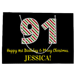 Lycklig 91:a födelsedag och God jul, eget namn