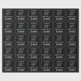 LYCKLIG 91ST BIRTHDAY; Art Deco Stil med eget namn Presentpapper