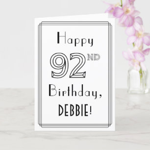 Lycklig 92:a födelsedagen, Art Deco Stil w/ anpass Kort