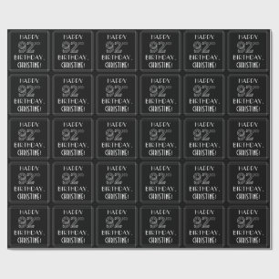 LYCKLIG 92ND BIRTHDAY; Art Deco Stil med eget namn Presentpapper