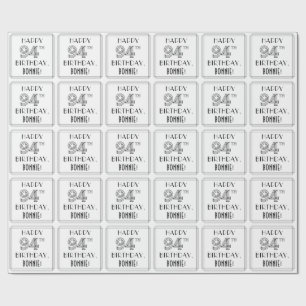 LYCKLIG 94:E BIRTHDAY; Art Deco Stil; anpassat nam Presentpapper