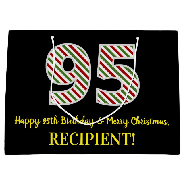 Lycklig 95:e födelsedag och God jul, eget namn (Framsidan)