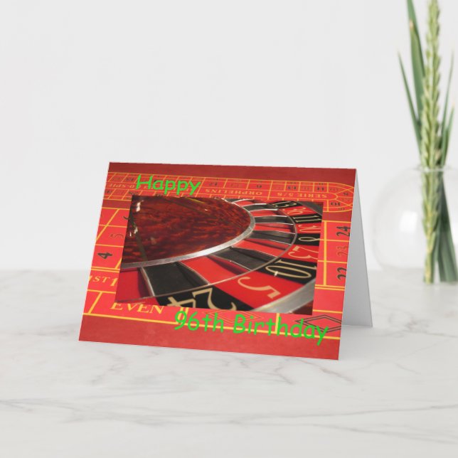 Lycklig 96:e födelsedagsroulette Wheel Kort (Framsida)