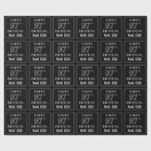 LYCKLIG 97:E BIRTHDAY; Art Deco Stil med eget namn Presentpapper