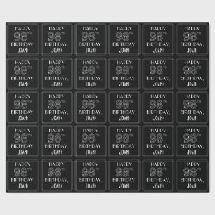 LYCKLIG 98:E BIRTHDAY; Art Deco Stil med eget namn Presentpapper