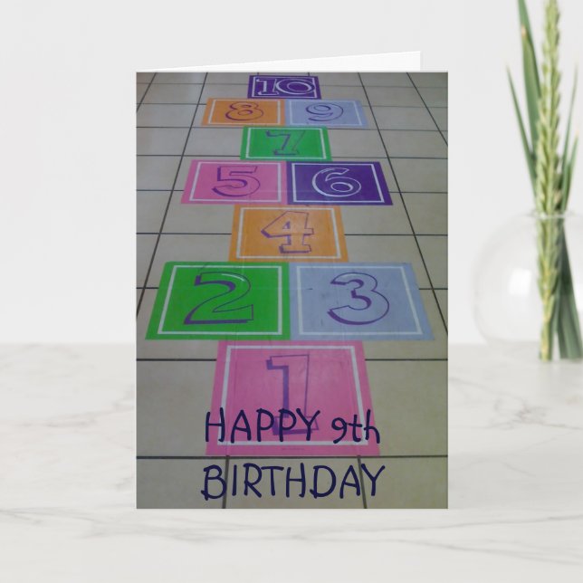 ****LYCKLIG 9:e BIRTHDAG***TURNING *9* ÄR ROLIGT! Kort (Framsida)
